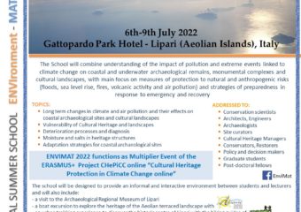 International Summer School ENVIMAT 2022 – Lipari, Isole Eolie, 6-9 luglio 2022