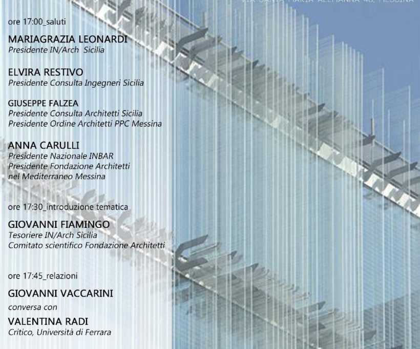 Inarch Sicilia: il 28 ottobre conversazioni di architettura in Sicilia
